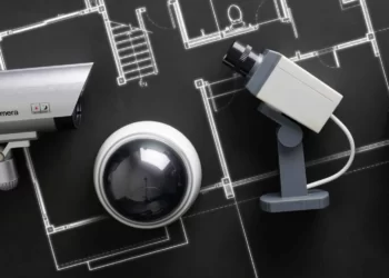 دوربین های مداربسته انواع متفاوتی دارند. انواع دوربین مداربسته بولت و دام که در یک تصویر زمینه مشکی قرار دارند.|برقیجات