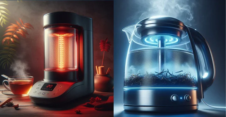 نمونه ای از چراغ نشانگر چای ساز ها که در هر نوع عملکرد جوش آوری و گرم نگهدارنده دارای یک رنگ جداگانه است. | مجله برقیجات